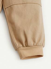 Cozy Pixies Baby Boy Flap Pocket Side Knot Front Trousers - Khaki - View 5