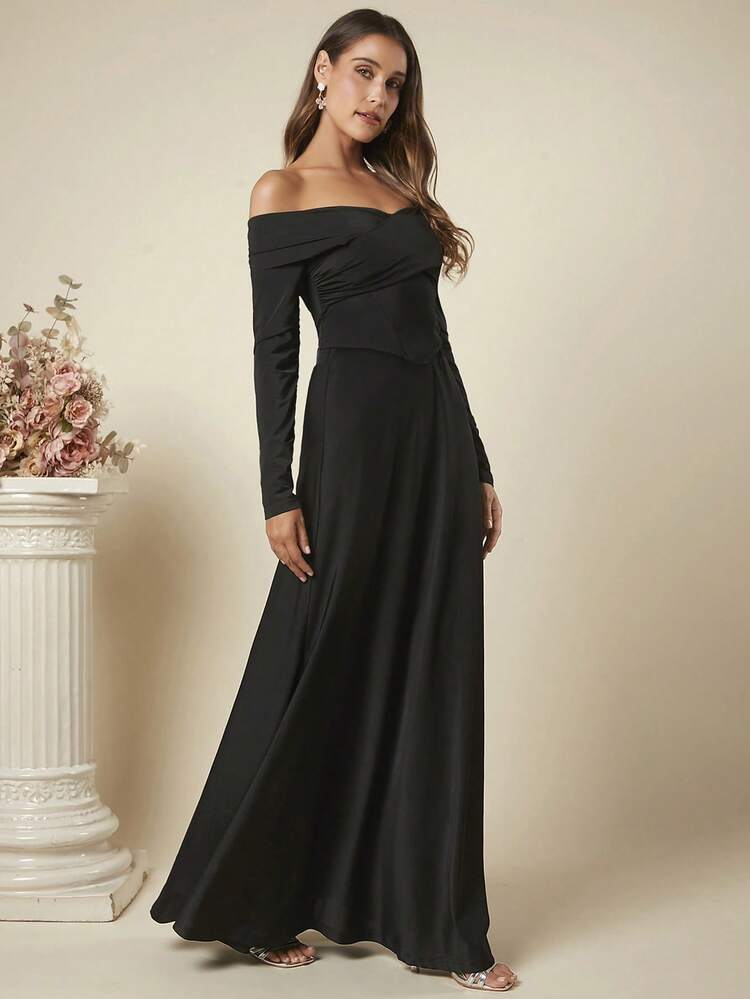 Off Shoulder Crop Top & Skirt