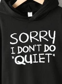 Sparklyn Tween Girl Slogan Graphic Sweatshirt - Black - View 6