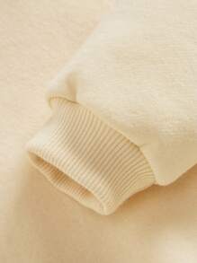 Baby Girls Slogan & Cartoon Graphic Sweatshirt - Beige - View 3