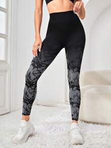 Easithlete 漸層寬腰帶運動打底褲