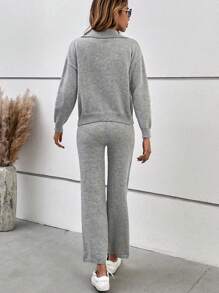 SHEIN LUNE Drop Shoulder Sweater & Knit Pants