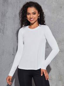 SHEIN Sport Studio Atmungsaktives Verdrehtes Sport-Tanktop mit eng anliegendem Schnitt, Trainingstanktop