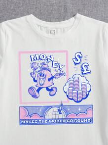 Eddy Jessop Áo thun họa tiết hoạt hình & khẩu hiệu cho bé trai của nghệ sĩ Tween, quần áo, cho mùa hè, 95% cotton - trắng - Xem 4