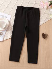 SHEIN Young Girl Solid Thermal Leggings