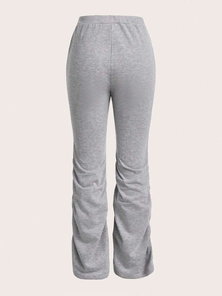High Waist Ruched Flare Leg Sweatpants