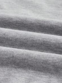 SHEIN EZwear High Waist Ruched Flare Leg Sweatpants - Grey - View 3