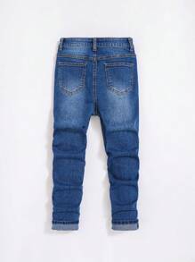 SHEIN Tween Boy Ripped Washed Jeans