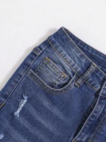 SHEIN Tween Boy Ripped Washed Jeans