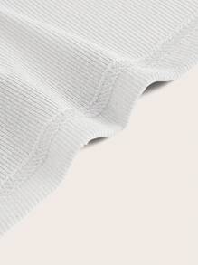 ROMWE PUNK 大碼流蘇邊吊帶上衣 - 白色 - 查看 3