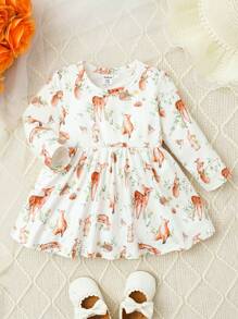 SHEIN 女嬰動物印花洋裝 - 彩色 - 查看 1