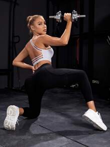 Powerista One Shoulder Backless Sports Bra - White - View 5