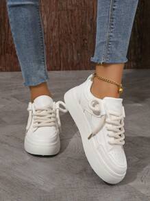 Fall And Spring New Arrival Original Design Thick-soled Loafers For Students, Casual And All-match - Beige - View 2