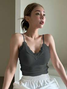 DAZY 對比花邊背心上衣