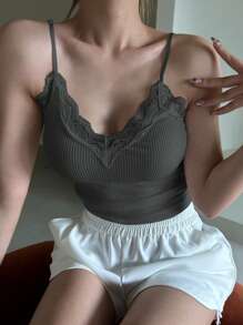 DAZY 對比花邊背心上衣