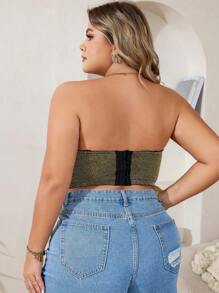 大碼金屬亮絲抹胸鋼圈胸罩