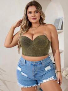 大碼金屬亮絲抹胸鋼圈胸罩