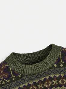 ROMWE Academia Geo Pattern Sweater - Multicolor - View 3