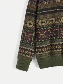 ROMWE Academia Geo Pattern Sweater - Multicolor - View 4