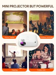 JMMO Projector,Wireless Wi-Fi Projector,Portable Projector With Full HD 1080P,Movie Projector Compatible With IOS/Android Phone/Tablet/Laptop/PC/USB Drive/DVD For Outdoor,Home,Meeting,Portable Projector