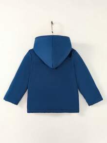 SHEIN 男小童撞色毛絨內襯連帽外套 - 彩色 - 查看 2