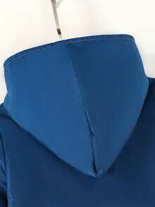 SHEIN 男小童撞色毛絨內襯連帽外套 - 彩色 - 查看 7