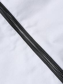 Manfinity Homme Áo khoác gió ngoài trời có khóa kéo họa tiết chữ cho nam không có áo phông - Xám - Xem 4