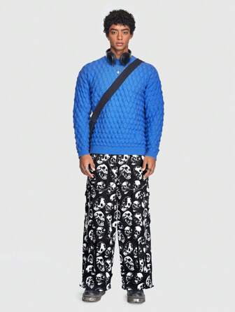 ROMWE Avant Hombres Jersey de hombros caídos unicolor