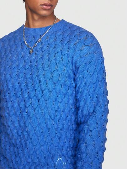 ROMWE Avant Hombres Jersey de hombros caídos unicolor