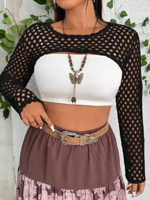 Flirla Hơn Xu hướng: Cắt giảm Siêu Crop Top Không có áo Top Cami - màu đen - Xem 4