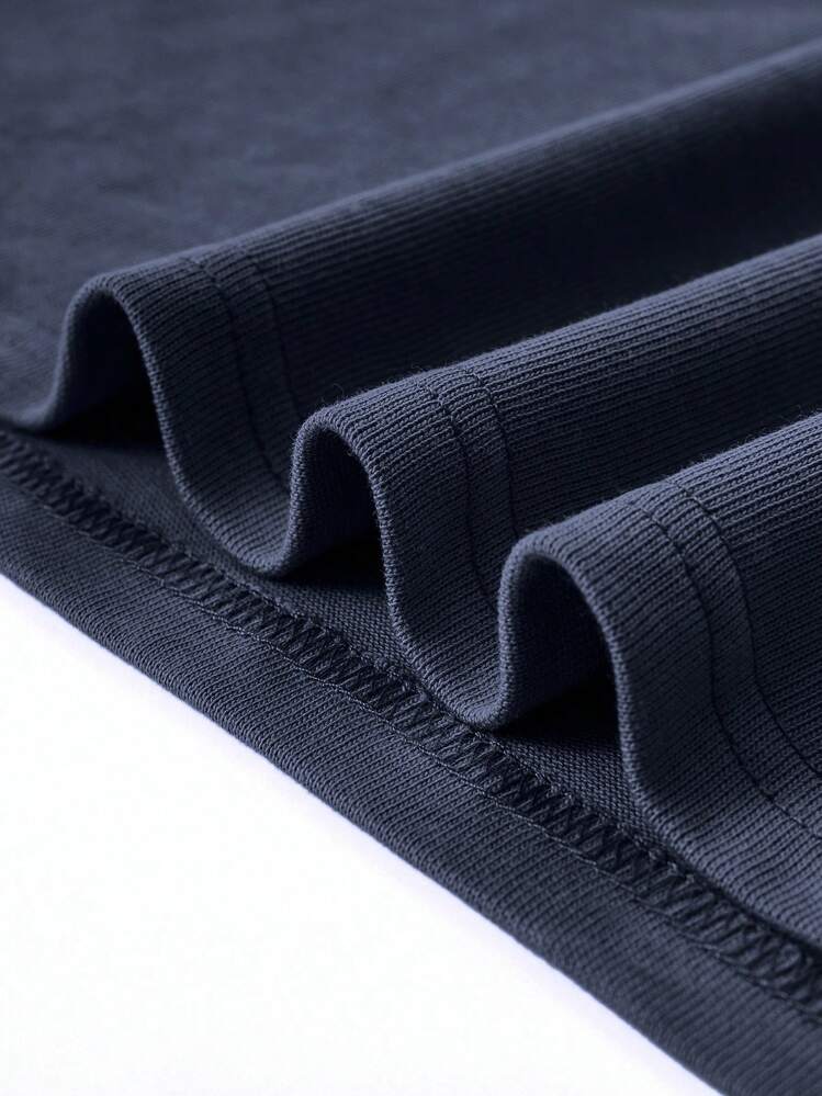 Hombres Camiseta con estampado de dibujos animados - Azul Marino - Añade 4