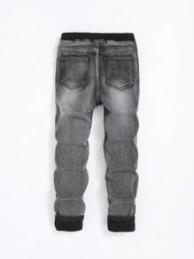 SHEIN Adolescent Garçon Jean Délavé À Doublure Thermique