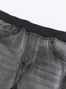 SHEIN Adolescent Garçon Jean Délavé À Doublure Thermique