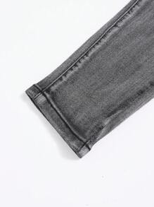 SHEIN Adolescent Garçon Jean Délavé À Doublure Thermique