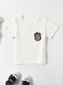 男小童胸章補丁貼T恤&翻蓋口袋短褲 - 彩色 - 查看 5