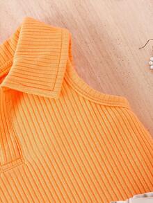 嬰兒Polo領背心上衣和紙袋腰半身裙 - 彩色 - 查看 5