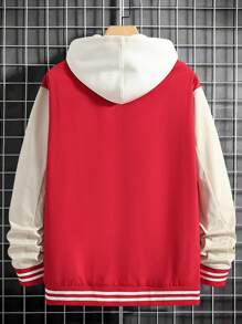 Manfinity LEGND Loose-Fit Men's Letter Graphic Striped Trim Jacket - Multicolor - View 2