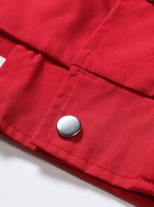 Manfinity LEGND Loose-Fit Men's Letter Graphic Striped Trim Jacket - Multicolor - View 3