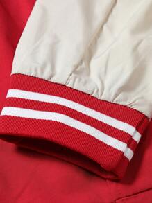 Manfinity LEGND Loose-Fit Men's Letter Graphic Striped Trim Jacket - Multicolor - View 4