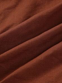 SHAPORA 高腰條紋針織塑形三角褲 - 鏽棕色 - 查看 5