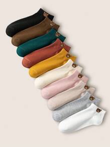 Alice 10 双女士卡通熊图案中筒袜，适合日常生活 - 彩色 - 查看 1