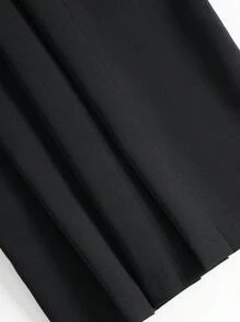 SHEIN Unity Solid Wide Leg Suit Trousers - Black - View 4