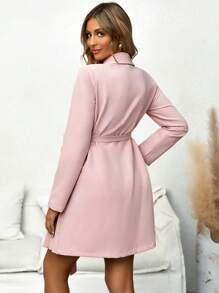 SHEIN Grossesse Manteau À Col Châle À Plis À Nœud