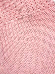 SHEIN Unity 纯色短款连帽针织套头衫，适合秋冬季穿着 - 粉色 - 查看 3