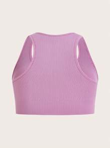 SHEIN Sports Hơn 2 Miếng Chất rắn Đồ đan Ribbed Bras thể thao - Nhiều màu - Xem 2
