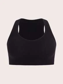 SHEIN Sports Hơn 2 Miếng Chất rắn Đồ đan Ribbed Bras thể thao - Nhiều màu - Xem 3