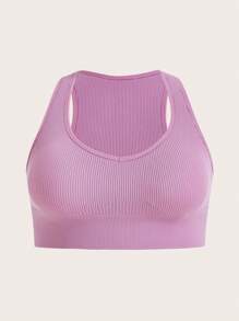 SHEIN Sports Hơn 2 Miếng Chất rắn Đồ đan Ribbed Bras thể thao - Nhiều màu - Xem 6