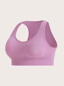 SHEIN Sports Hơn 2 Miếng Chất rắn Đồ đan Ribbed Bras thể thao - Nhiều màu - Xem 7