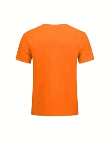 Camiseta tropical & con estampado de letra - Naranja - Ver 2