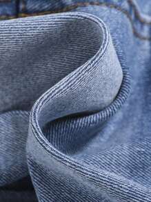 SHEIN Leap Crew Young Girl Bleach Wash Ripped Jeans - Medium Wash - View 6